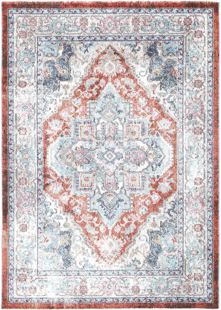 Salsa Seo Terracotta & Ivory Transitional Rug