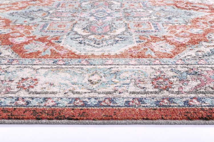 Salsa Seo Terracotta & Ivory Transitional Rug