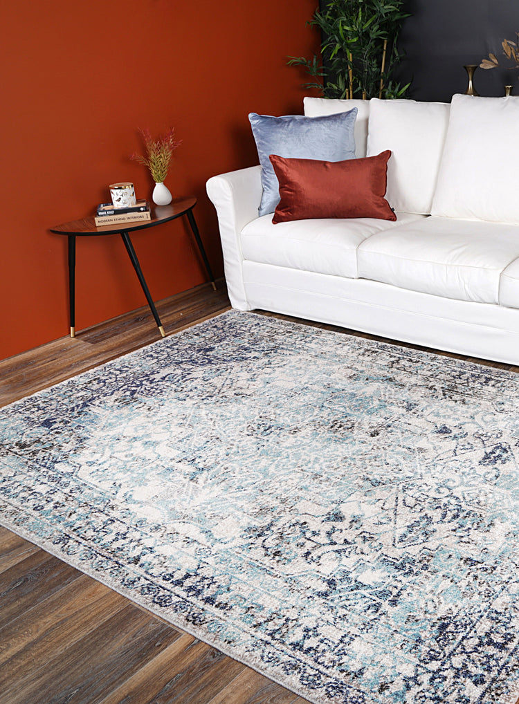 Salsa Adrianita Ivory & Blue Transitional Rug