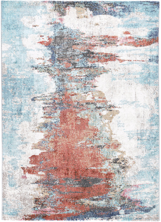 Salsa Jorge Blue & Terracotta Abstract Rug