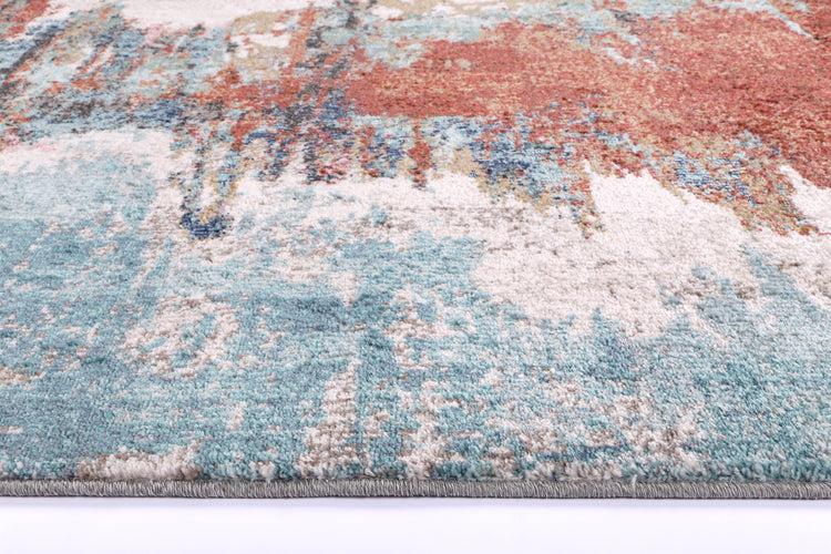 Salsa Jorge Blue & Terracotta Abstract Rug