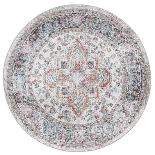 Salsa Yanet Ivory & Multi Round Rug