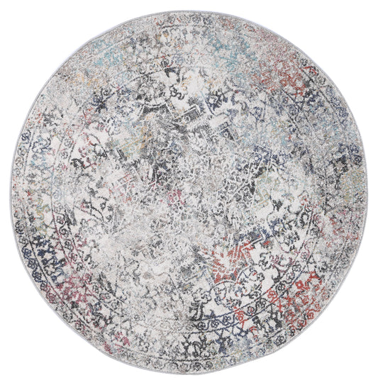 Salsa Maria Grey & Multi Transitional Round Rug