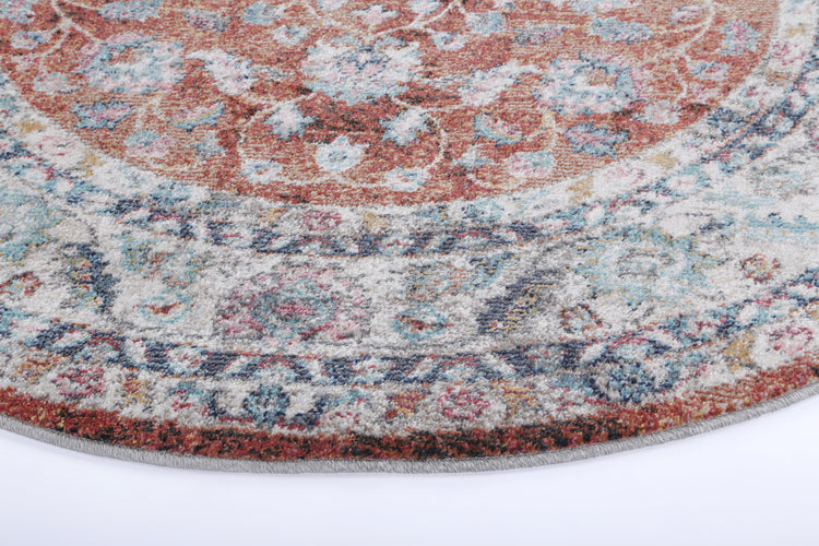 Salsa Luda Terracotta Transitional Round Rug