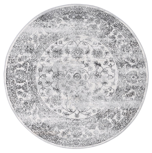 Salsa Serena Grey & Ivory Round Rug