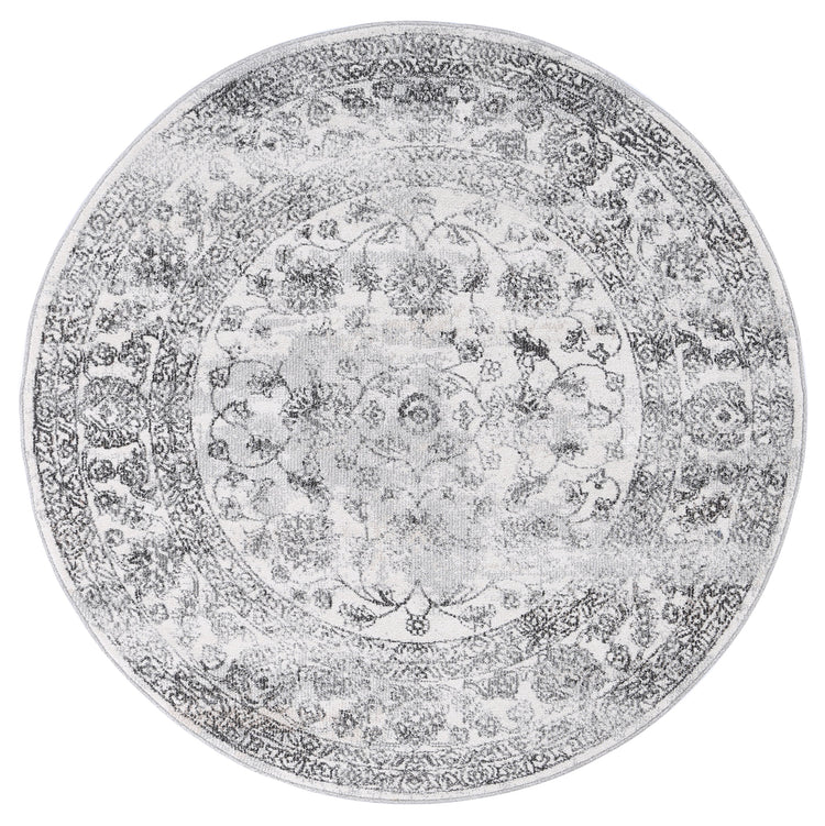 Salsa Serena Grey & Ivory Round Rug