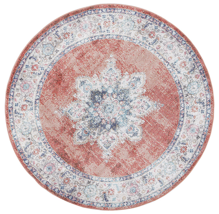 Salsa Brentwood Transitional Rust Round Rug