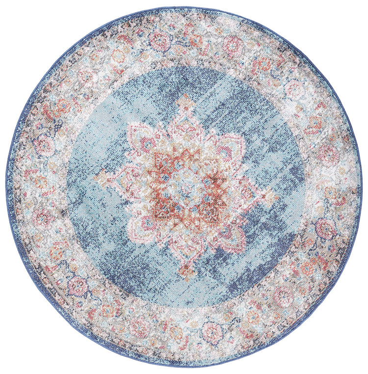 Salsa Brentwood Transitional Navy Round Rug