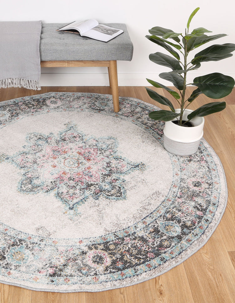 Salsa Brentwood Transitional Cream Round Rug