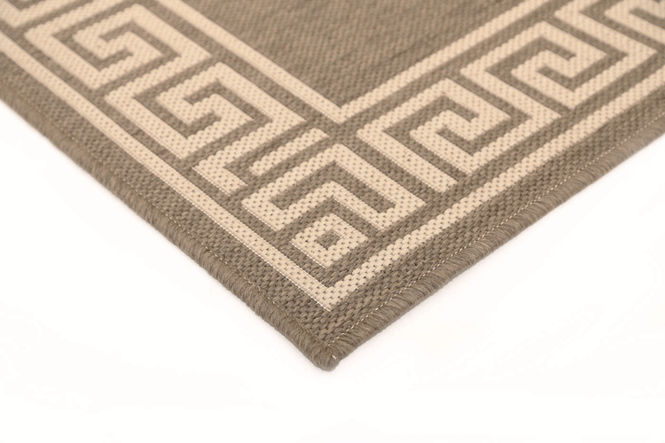 Sisalo Brown Bordered Patterned Rug