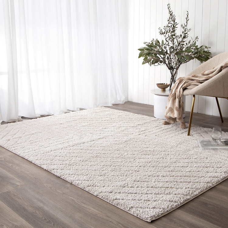 Tender Modern Beige Shag Rug