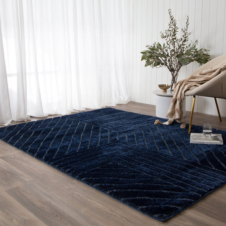 Tender Modern Navy Shag Rug