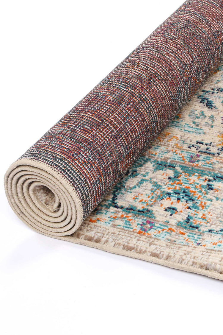 Tulin Paisley Cream & Blue Transitional Rug