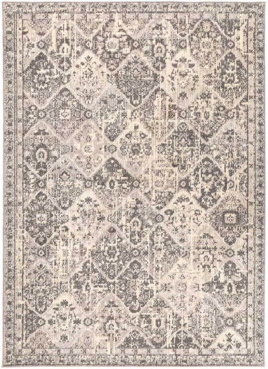 Tulin Diamond Grey & Cream Transitional Rug