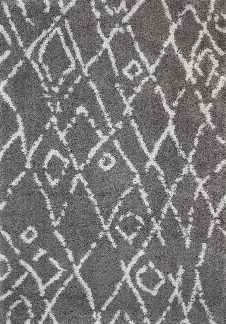 Moroccan Grey and Silver Fes Rug