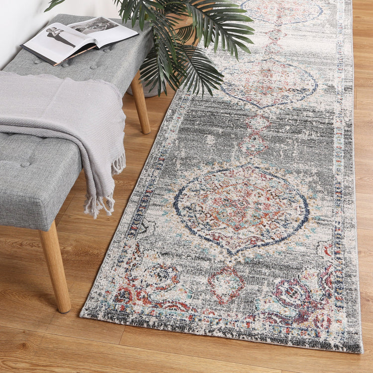 Hollow Medalion Transitional Grey Rug