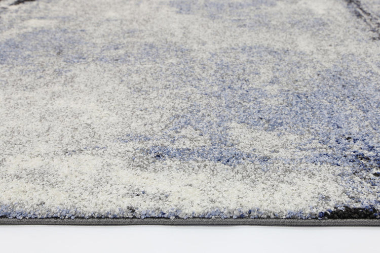 Vision Blue and Grey Abstract Modern Rug