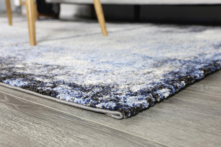 Vision Blue and Grey Abstract Modern Rug