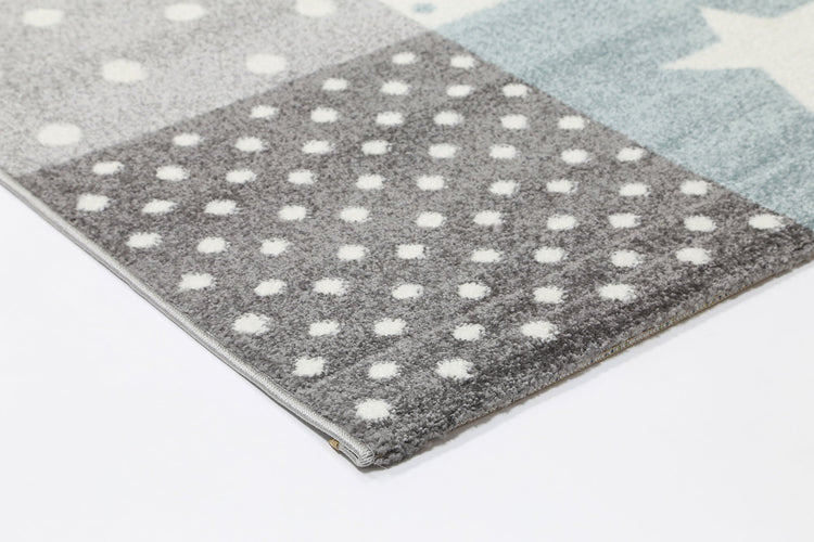 Nova Kids Blue Grey Stars & Moon Rug