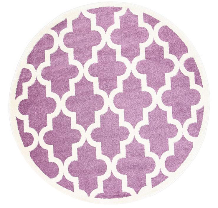 Piccolo Violet Pink and White Lattice Pattern Kids Rug