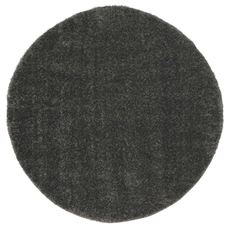 Puffy Soft Shaggy Round Rug Anthracite Grey