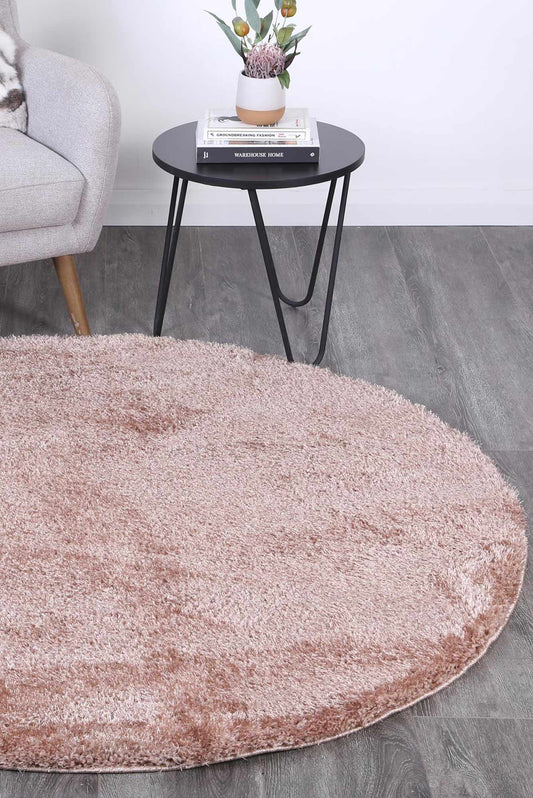 Puffy Soft Shaggy Round Rug Camel