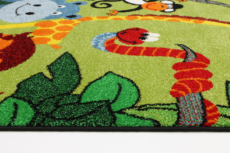 Nova Kids Green Jungle Animal Rug