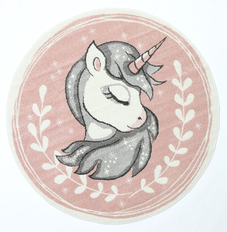 Nova Kids Pink Unicorn Round Rug