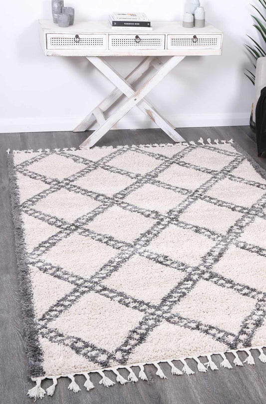 Kasbah Leta Diamond Cream Grey Rug