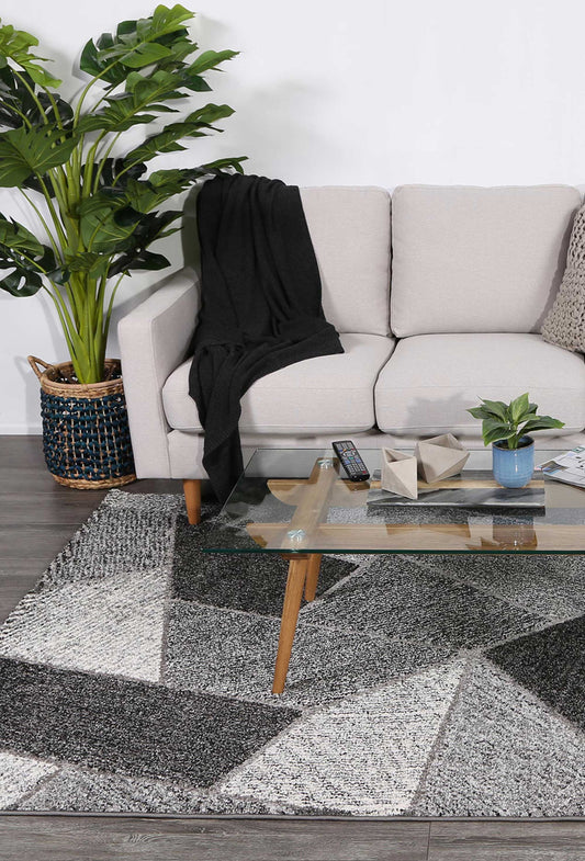 Vision Grey Geometric Rug