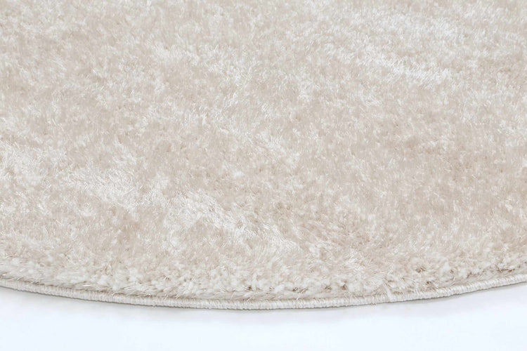 Puffy Soft Shaggy Round Rug Ivory