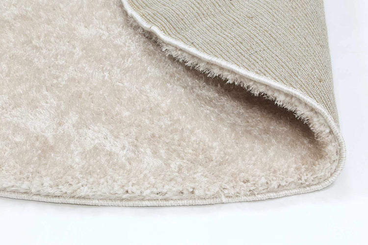 Puffy Soft Shaggy Round Rug Ivory