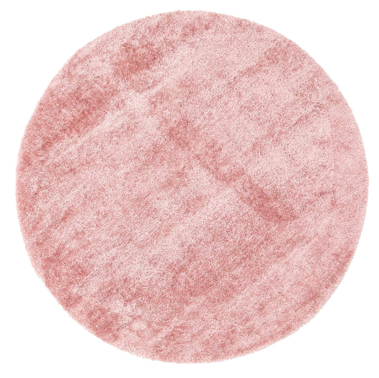 Puffy Soft Shaggy Round Rug Pink