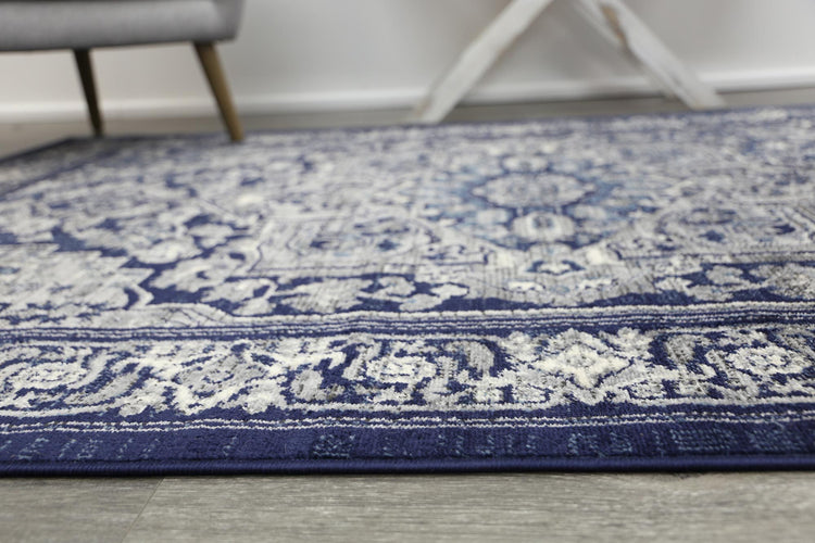 Arya Navy Blue Transitional Rug