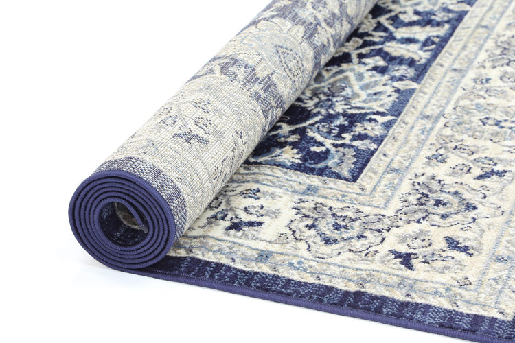 Arya Navy Blue Traditional Rug