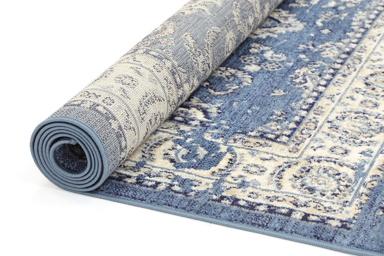 Arya Distressed Navy Blue Rug