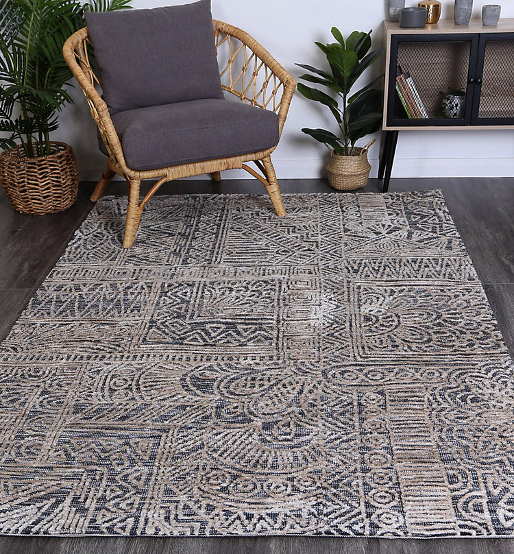 Alayah Anthacite Flower Rug