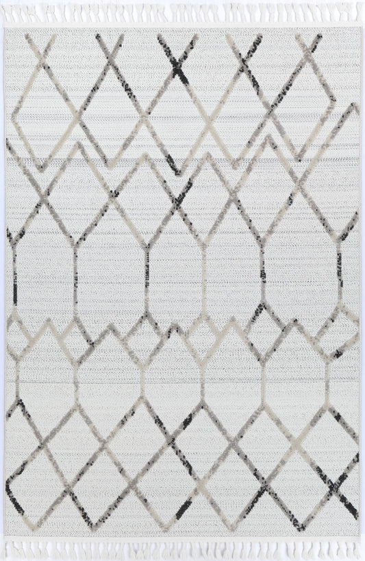 Nefeli Cream Grey Diamond Rug