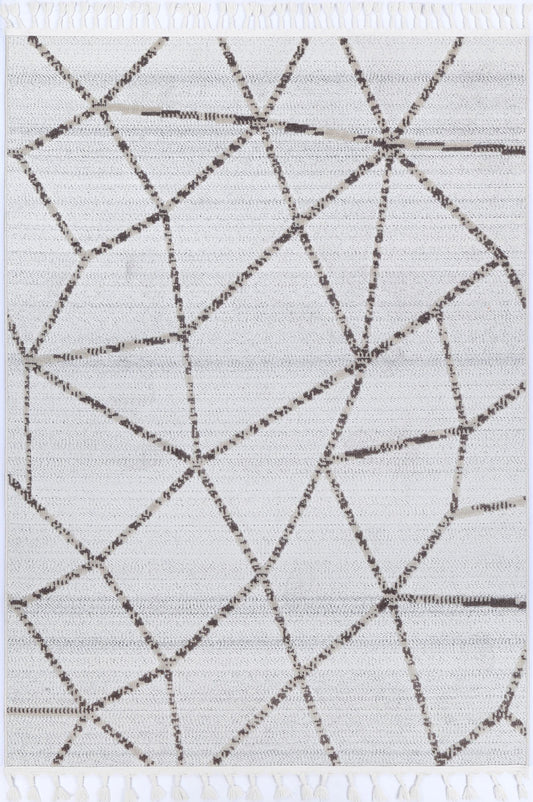 Nefeli Cream Beige Geometric Rug