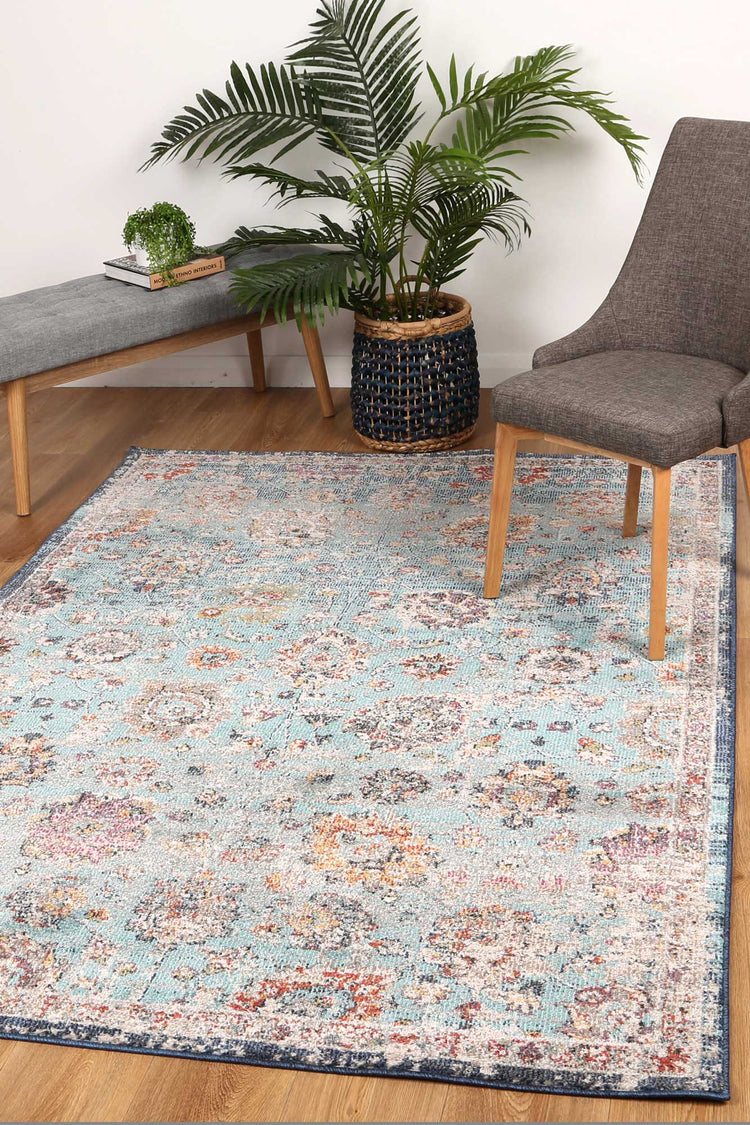 Ezra Multi Blue Traditional Rug