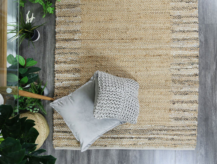 Mahal Beige Boarder Jute Rug