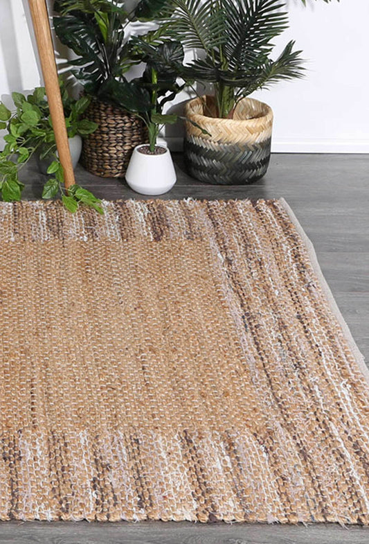 Mahal Beige Boarder Jute Rug