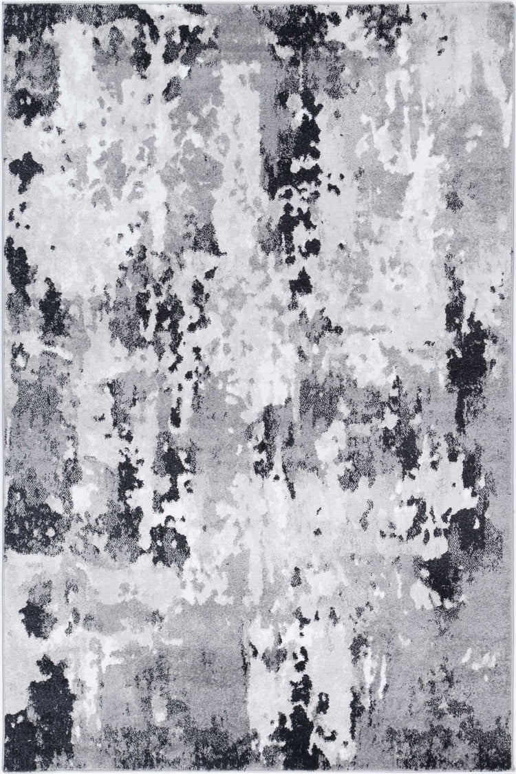 Ermina Modern Abstract Grey Black Rug