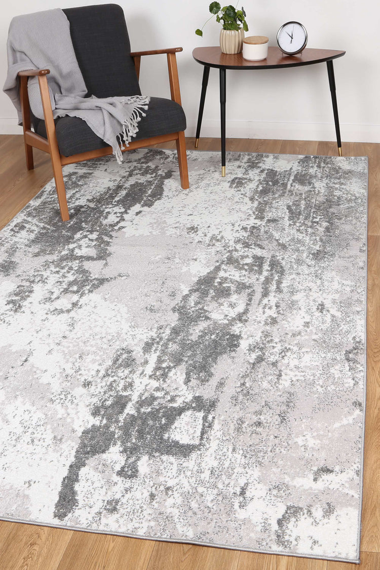 Ermina Modern Abstract Light Grey Rug