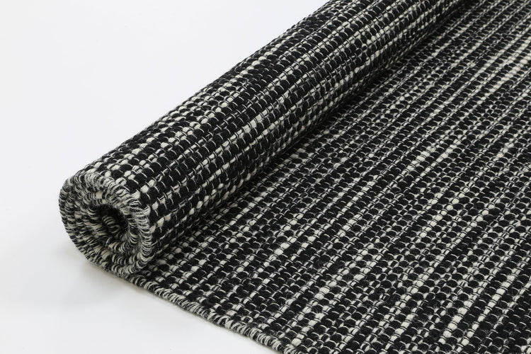 Scandi Black White Reversible Wool Rug