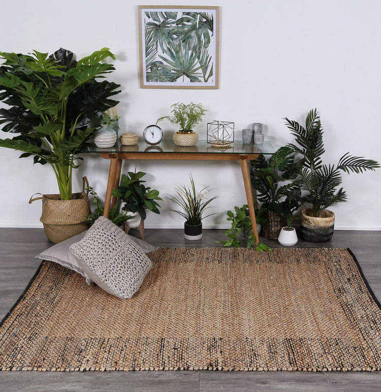 Mahal Black Boarder Jute Rug