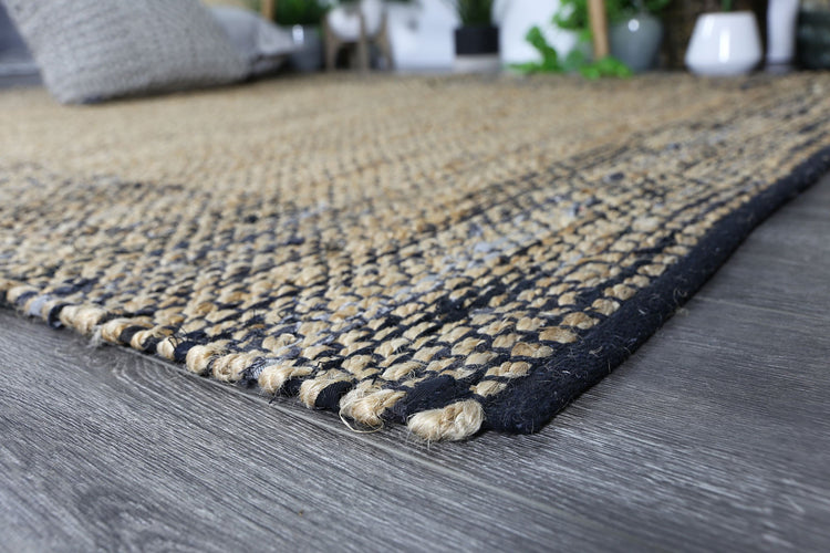 Mahal Black Boarder Jute Rug