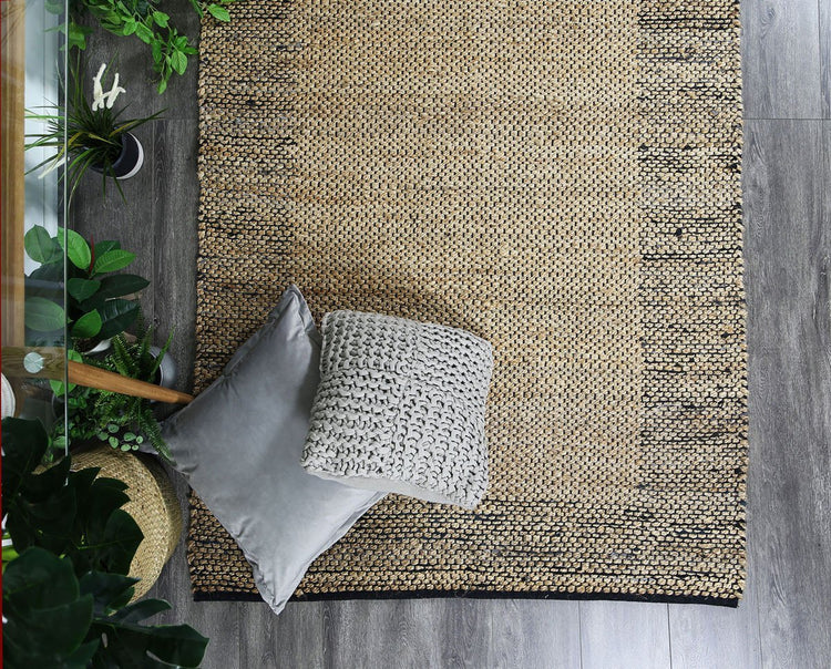 Mahal Black Boarder Jute Rug