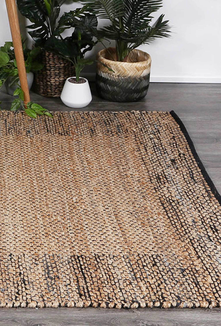 Mahal Black Boarder Jute Rug