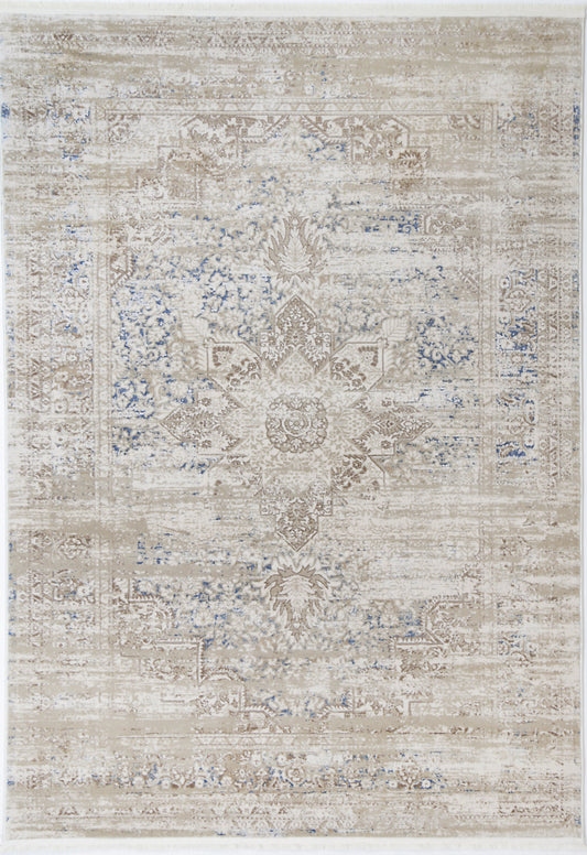 Cordelia Medalion Beige Blue Rug